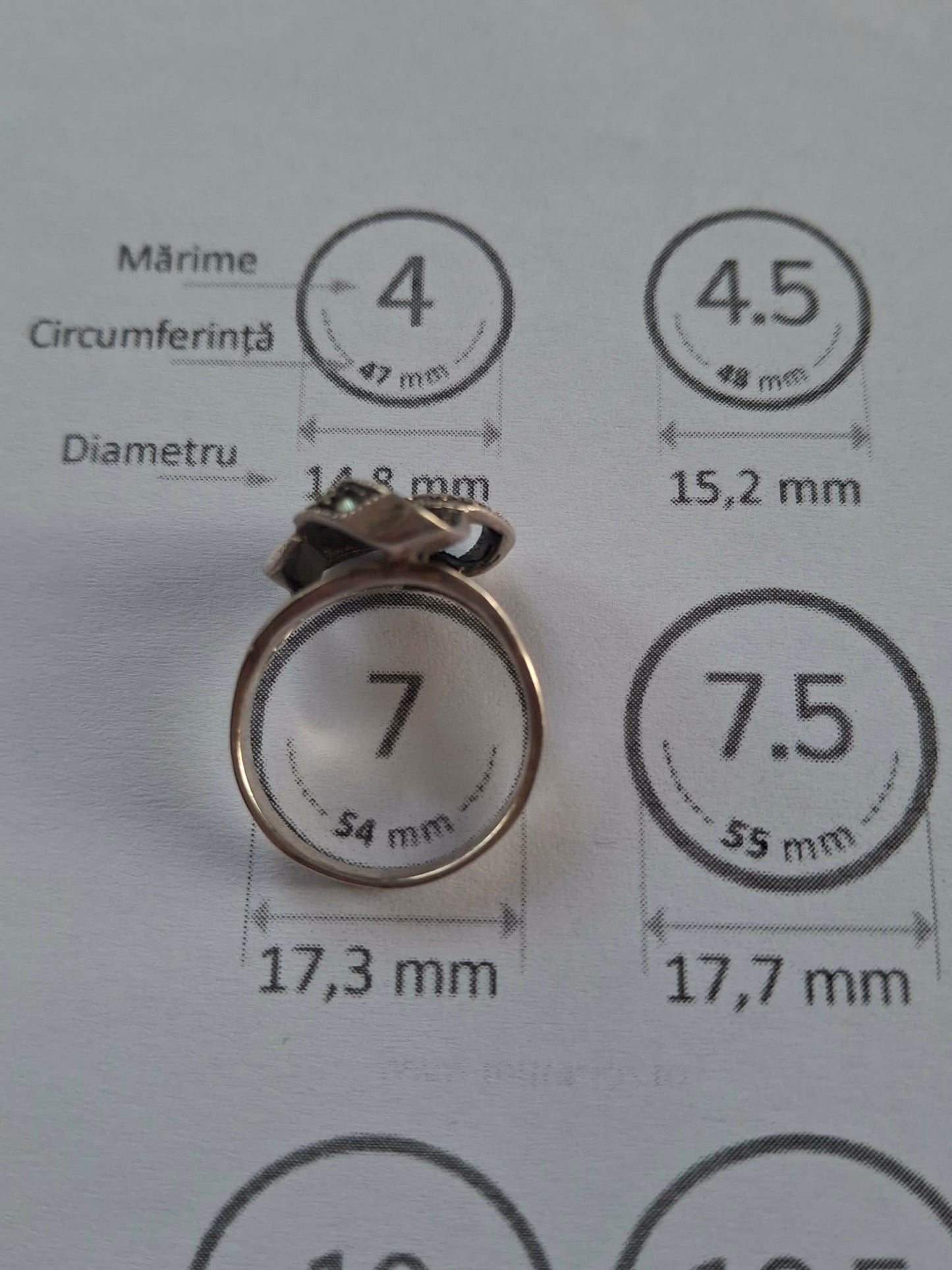 Inel argint cu marcasite