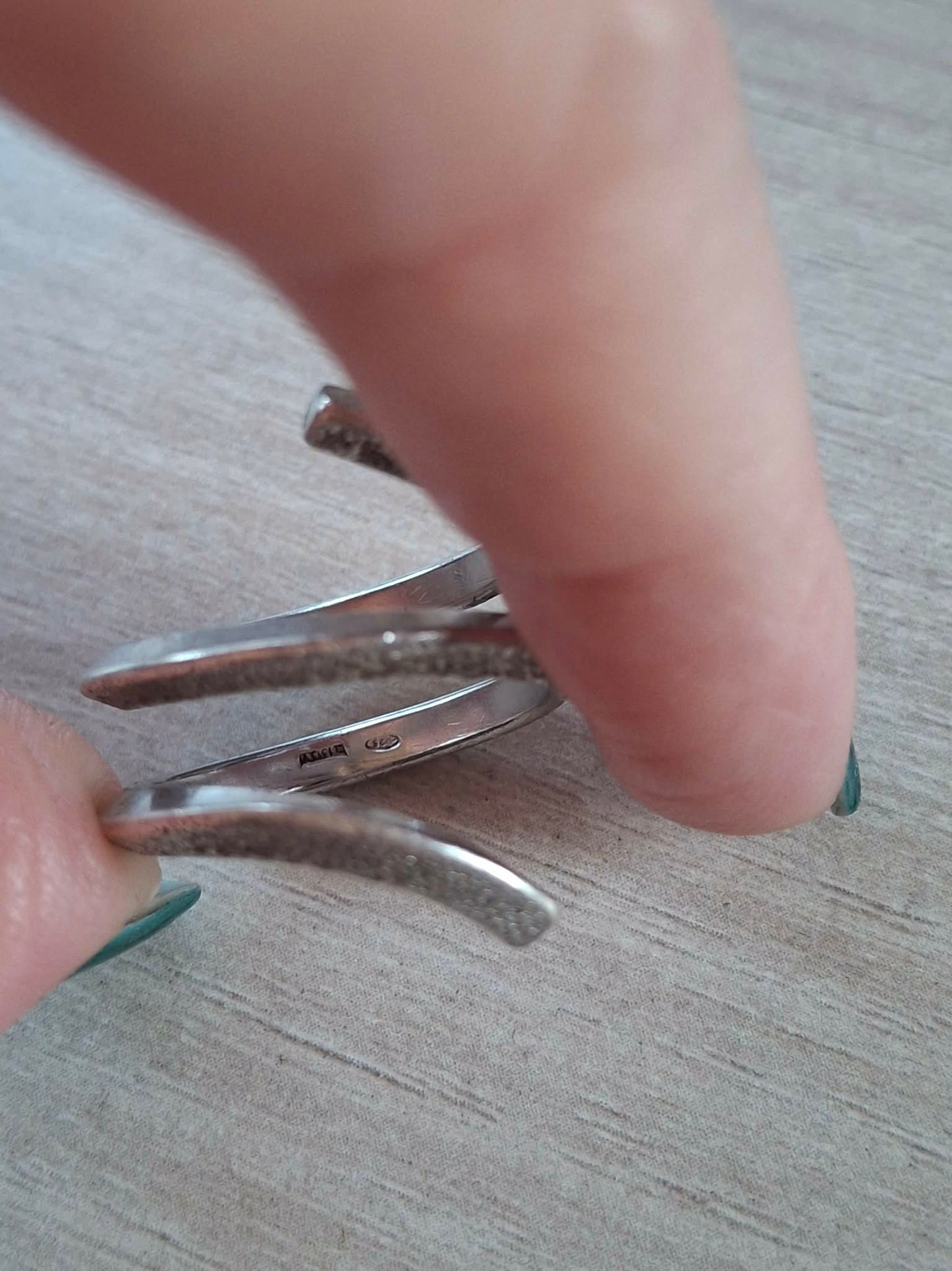 Inel argint spirală