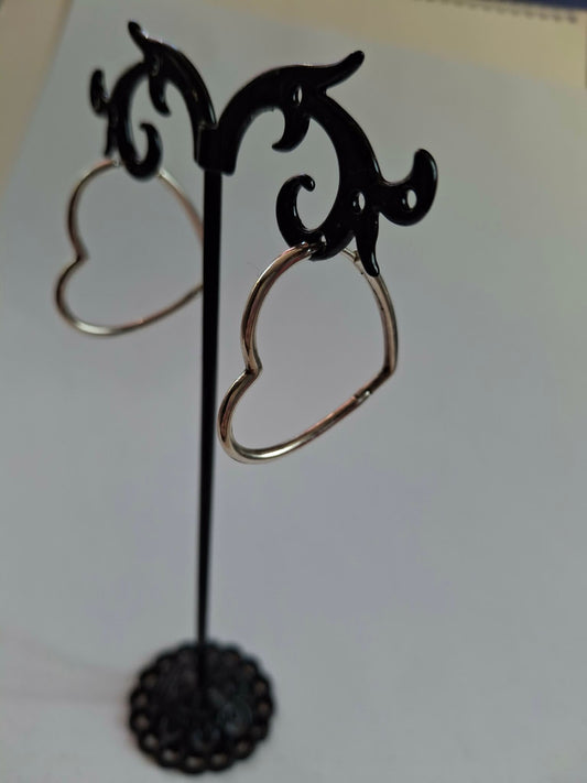 Cercei argint model inima inimioară