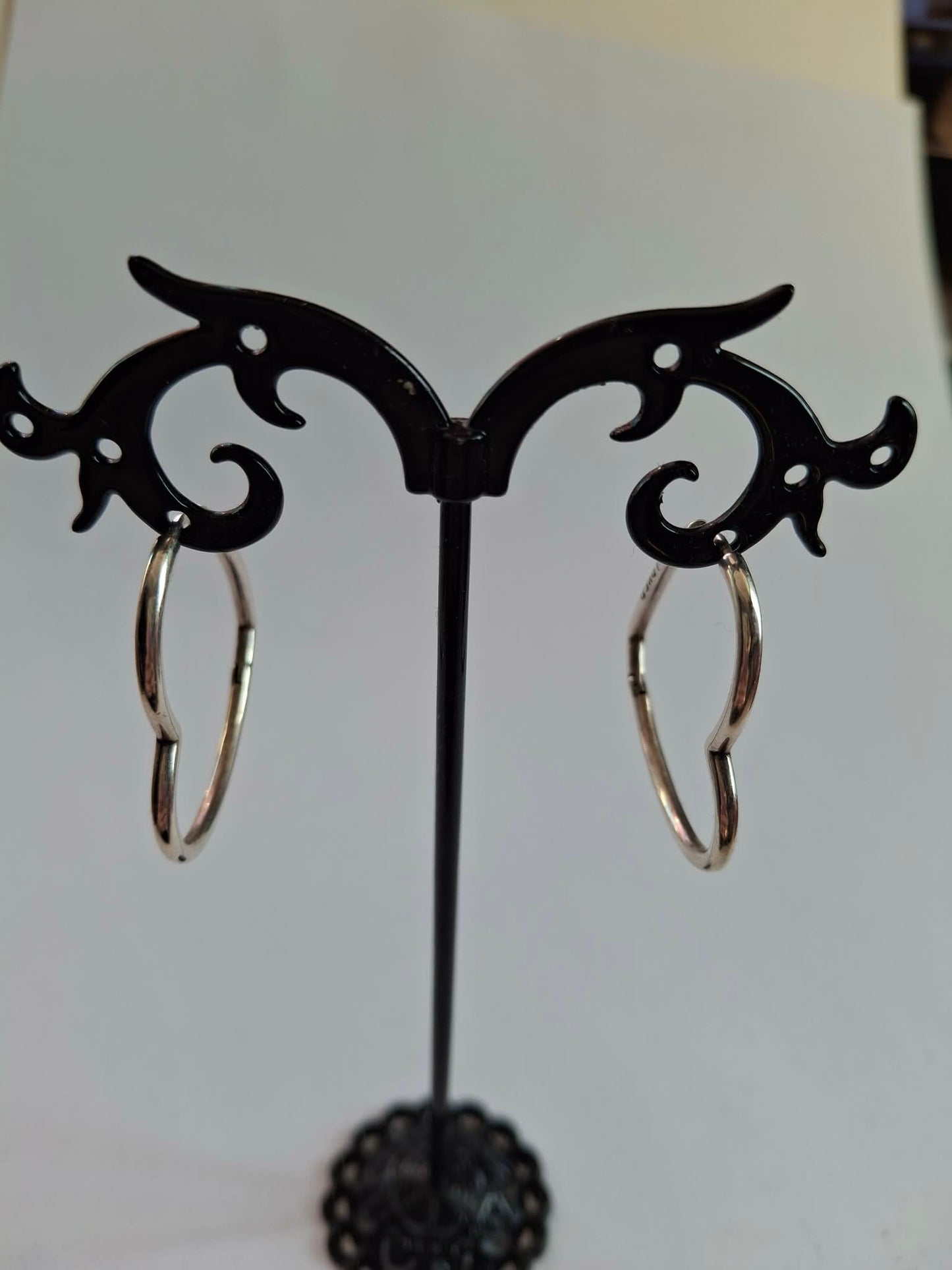 Cercei argint model inima inimioară